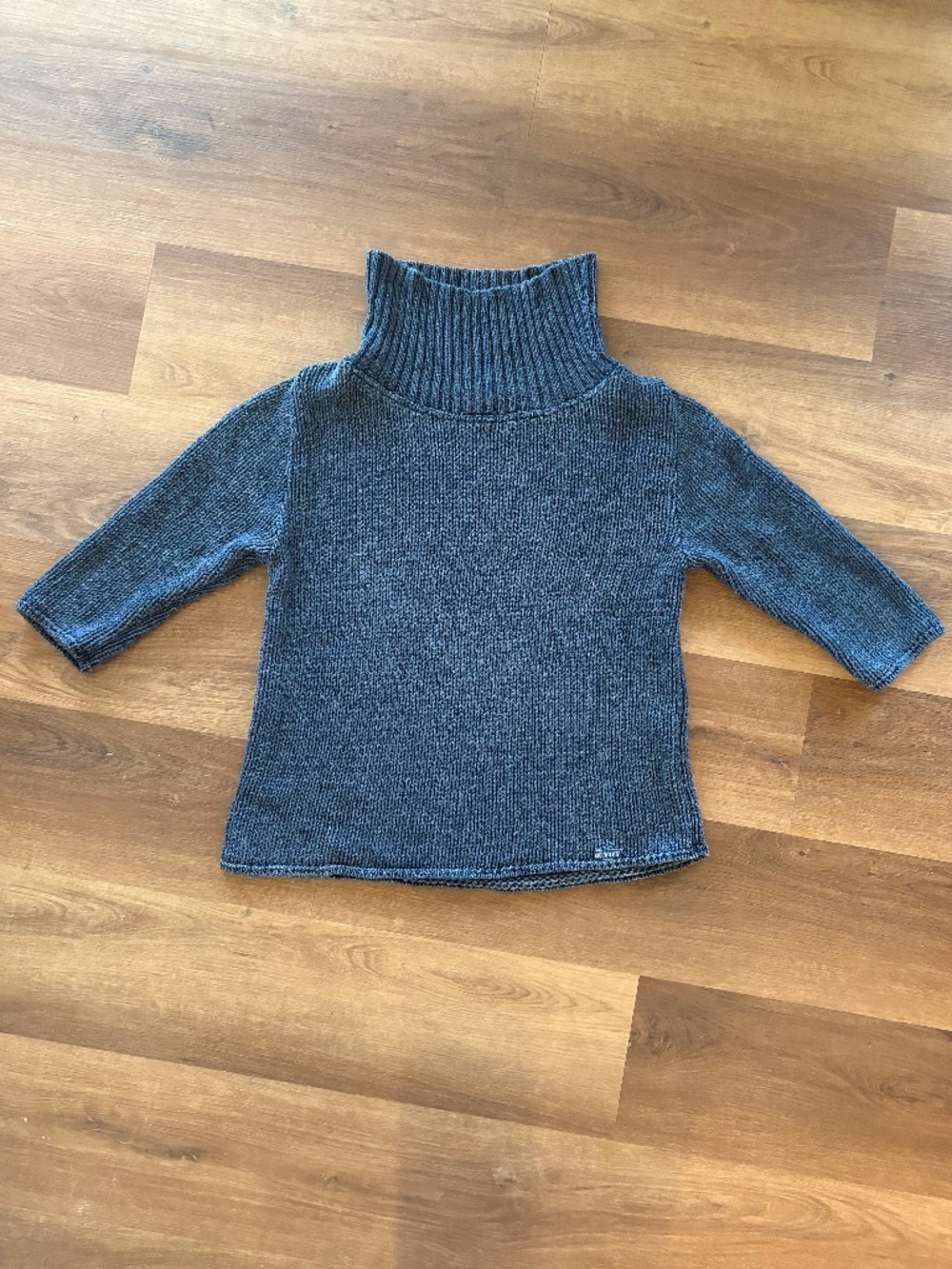 Vintage Blue Willi’s 100% Cotton Turtleneck Sweater – Sz M – Blue – Danish Desig